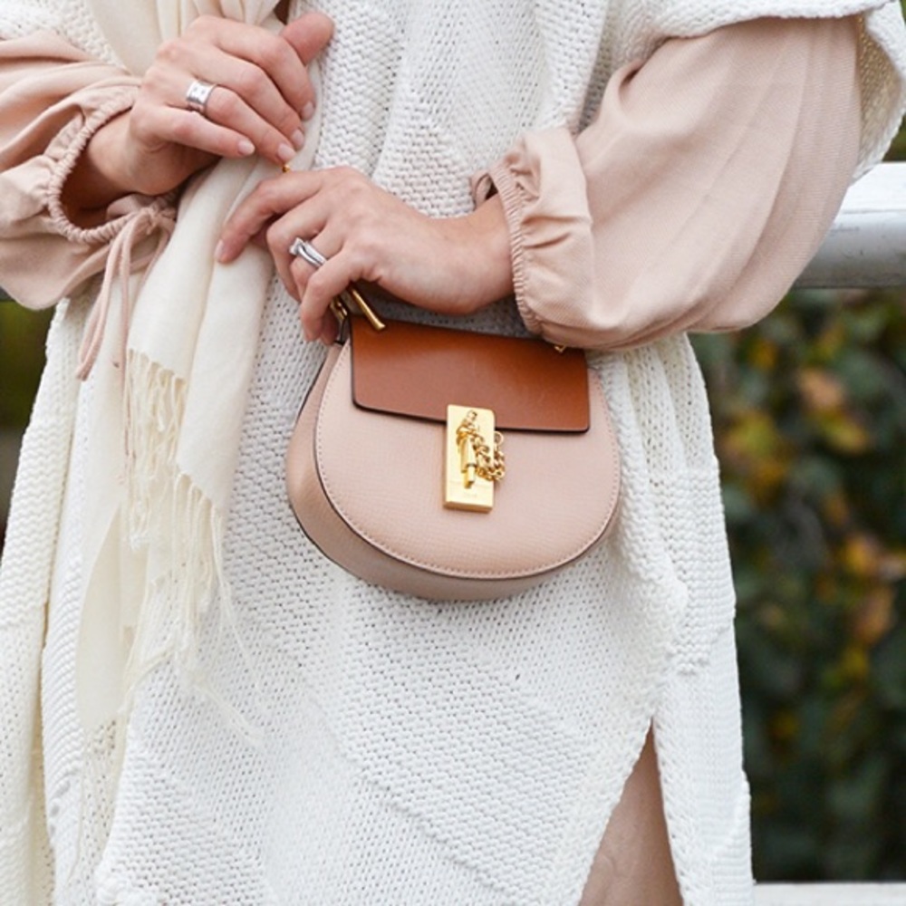 🆕CHLOE Grained Calfskin Lambskin “Drew” Crossbody - Picture 3 of 8